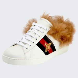 GUCCI Ace Sneakers with Fur
